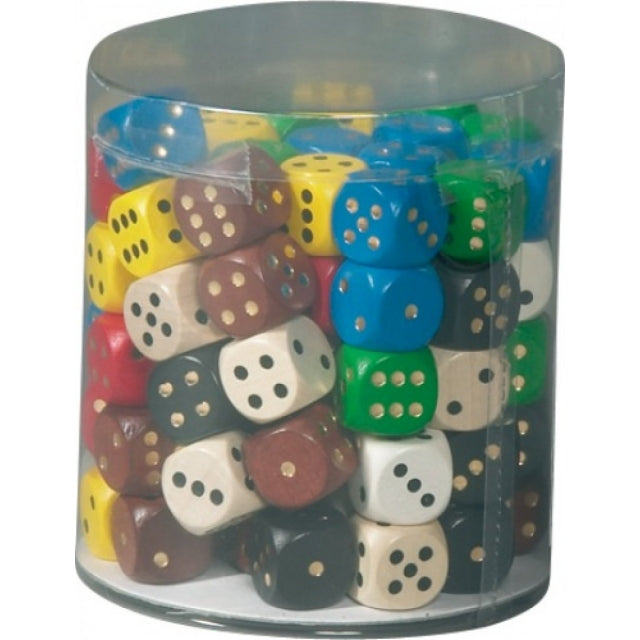 1 Würfel Holz bunt 16 mm - Bild 1