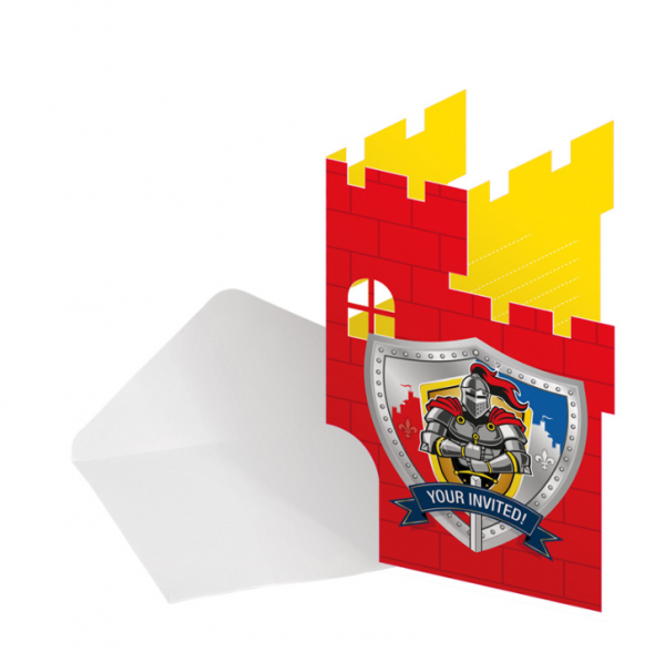 Einladungskarten Ritter Reinier mehrfarbig 8 Stück