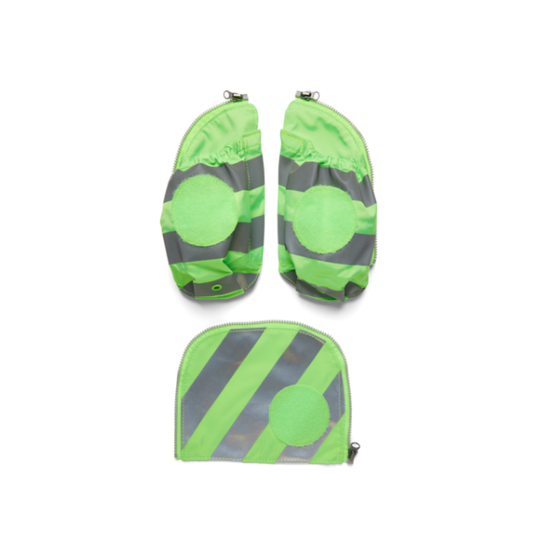 Ergobag Fluo Zip Set mit Reflektor und Seitentaschen grün