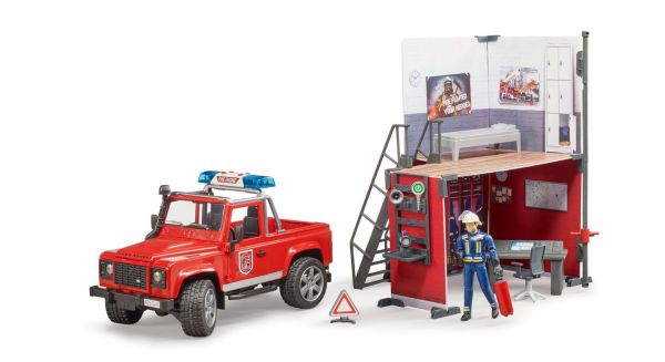 Bruder 62701 bworld Feuerwehrstation mit Land Rover