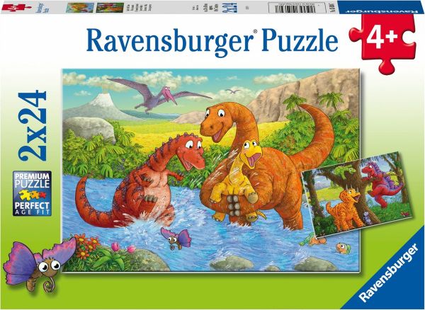 Ravensburger Puzzle Spielende Dinos 2x24 Teile 5.030