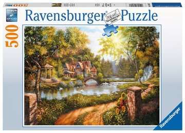Puzzle 500 Teile Cottage am Fluss 16.582