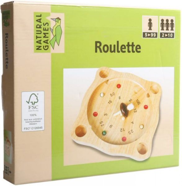 Natural Games Roulette aus Holz 22 cm