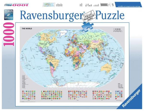 Puzzle 1000 Teile Politische Weltkarte 00.015.652