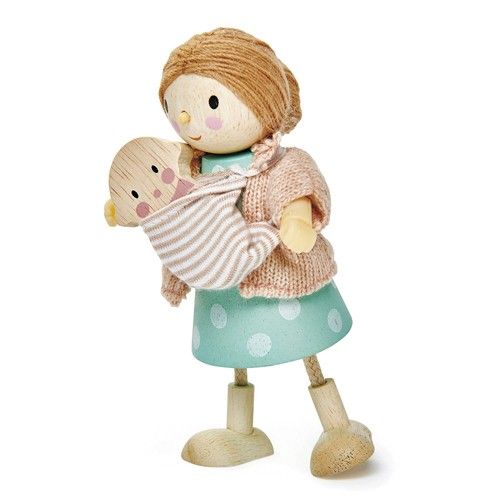 Tender Leaf Toys Mrs Goodwood mit Baby für Puppenhaus