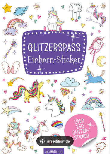 Glitzerspass - Einhorn-Sticker
