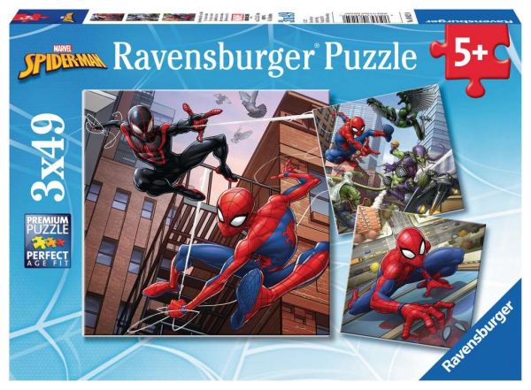 Puzzle 3x49 Teile Spider-Man beschützt die Stadt 08.025
