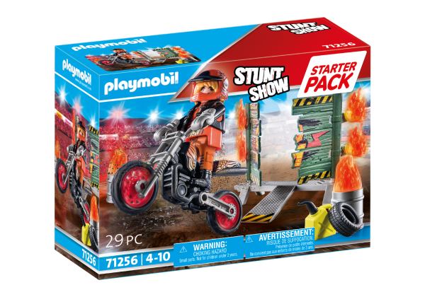 PLAYMOBIL City Action Starter Pack Stuntshow Motorrad mit Feuerwand 71256