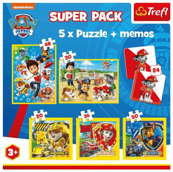 5 in 1 Puzzle + Memo – Paw Patrol