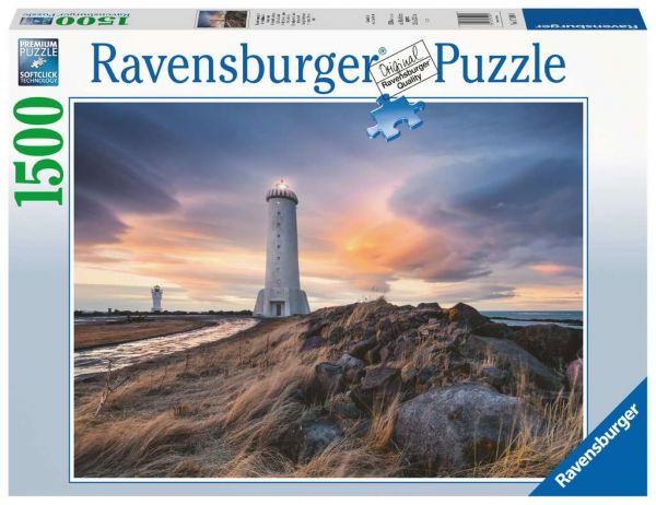 Puzzle 1500 Teile Magische Stimmung über dem Leuchtturm von Akranes, Island 17.106