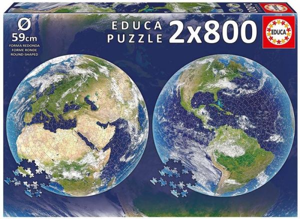Planet Erde 2x800 Teile Rund-Puzzle