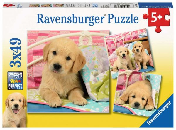 Ravensburger Puzzle Kuschelige Hündchen 3x49 Teile 08.065