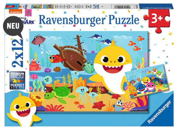 Ravensburger Puzzle 2x12 Teile - der kleine Baby Hai