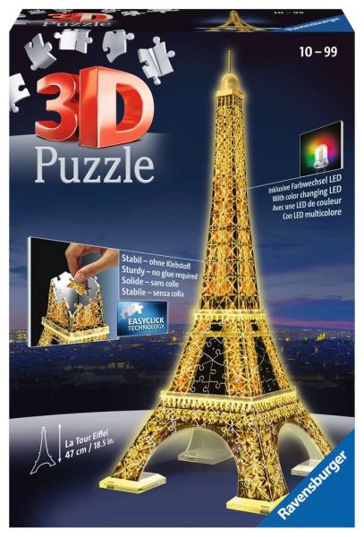 Puzzle 3D Eiffelturm bei Nacht 216 Teile von Ravensburger