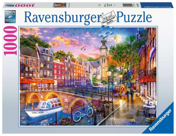 Ravensburger Puzzle 1000 Teile Sonnenuntergang über Amsterdam 19.945