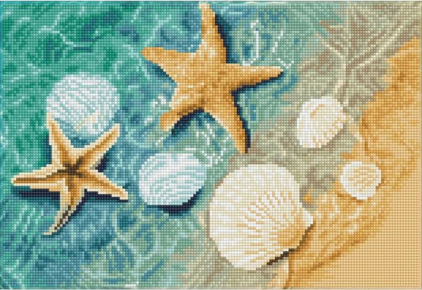 Diamond Painting Muscheln und Seesterne