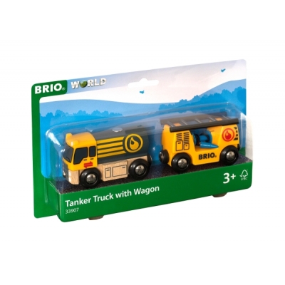 33907 BRIO Holzeisenbahn Tankwagen mit Anhänger 