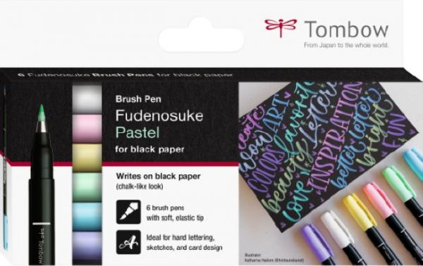 TOMBOW Kalligraphie-Stift Set mit 6 Pastell-Farben