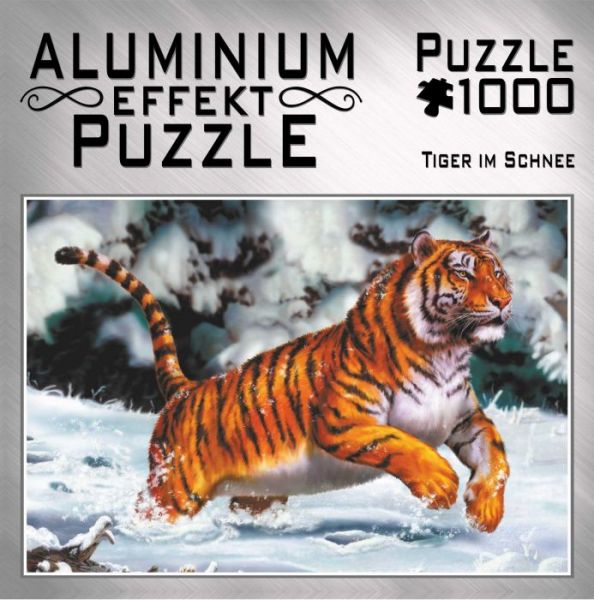 Puzzle Aluminium Effekt Tiger im Schnee 1000 Teile