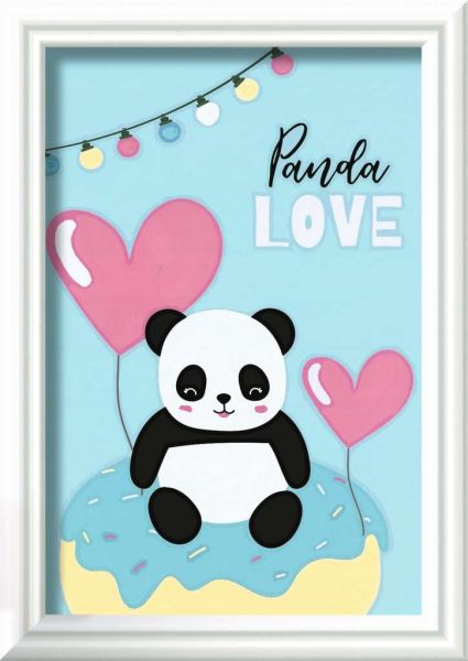 Malen nach Zahlen mit farbigen Motivlinien Panda Love 20.058