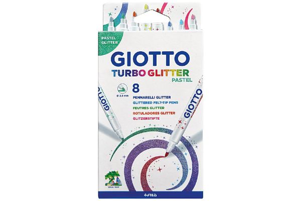 Giotto Turbo Glitter Pastell 8er