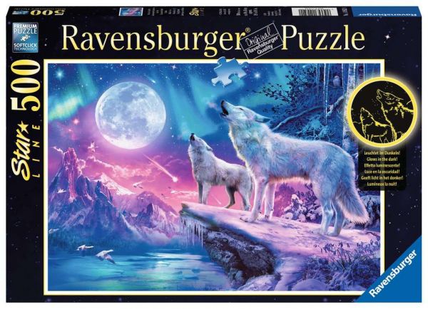 Puzzle 500 Teile - Wolf im Nordlicht 14.952