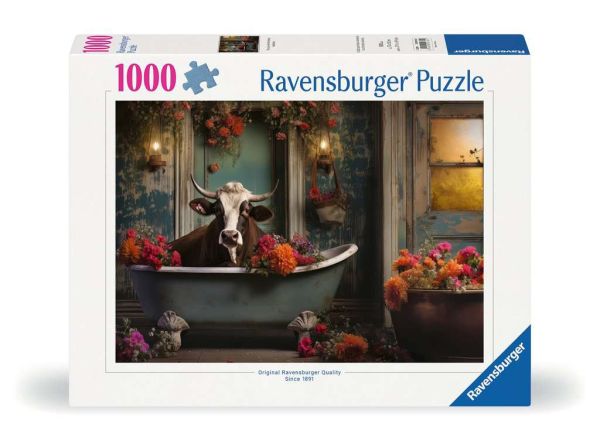 Ravensburger Puzzle 1000 Teile Kuh in der Badewanne 00.782