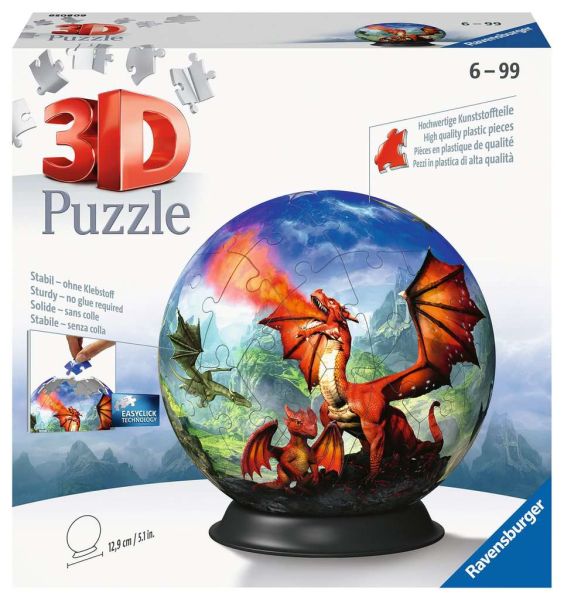 Puzzle 3D Ball 72 Teile: Mystische Drachen 11.565