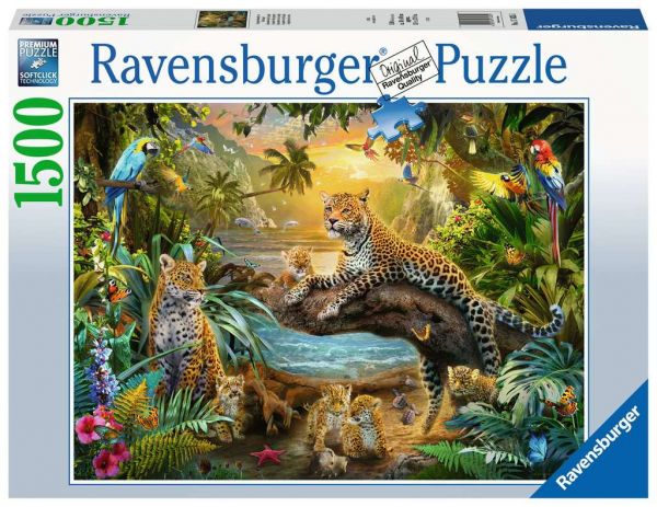 Puzzle 1500 Teile Leopardenfamilie im Dschungel 17.435