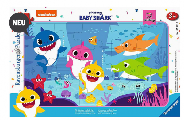 Ravensburger Puzzle 15 Teile - Abenteuer von Baby Hai
