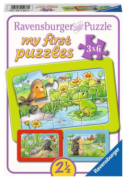 My First Puzzle 3 x 6 Teile - Kleine Gartentiere