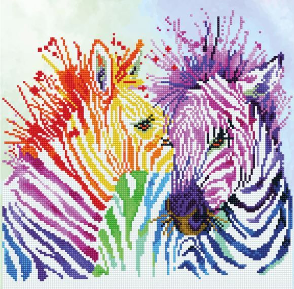 Diamond Painting Regenbogen Zebra