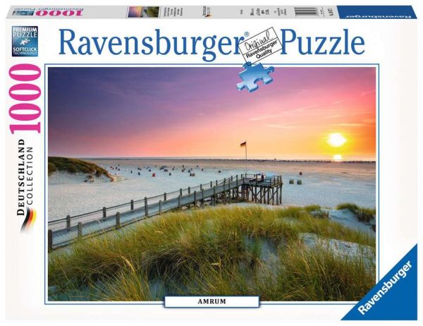 Puzzle 1000 Teile Sonnenuntergang über Amrum 19.877