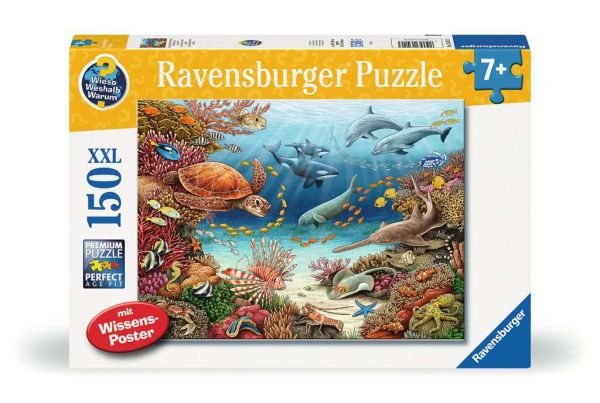 Ravensburger Puzzle 150 Teile WWW Meerestiere am Korallenriff 13.411