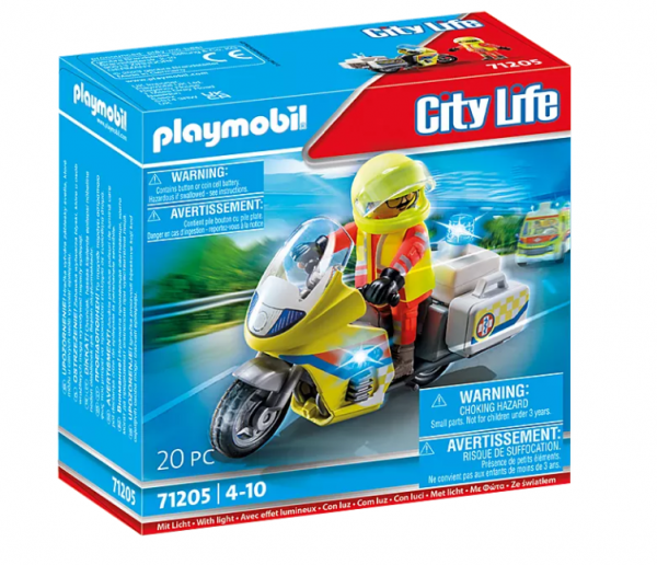 PLAYMOBIL City Life Notarzt-Motorrad mit Blinklicht 71205