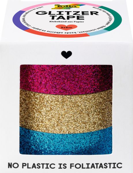 Washi - Tape Set Glitzer Pink/gold/hellblau