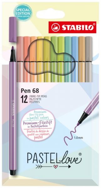 Stabilo Pen 68 Pastel Love 12 Kartonetui