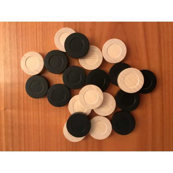 5 Backgammon Steine schwarz oder weiss 28mm