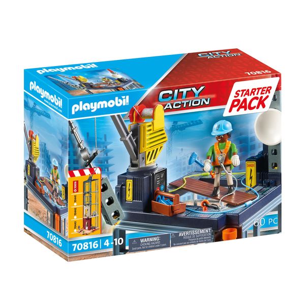 PLAYMOBIL Starter Pack Baustelle mit Seilwinde 70816