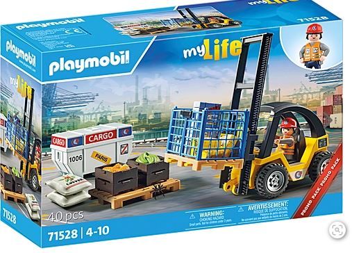 PLAYMOBIL Gabelstapler mit Fracht 71528