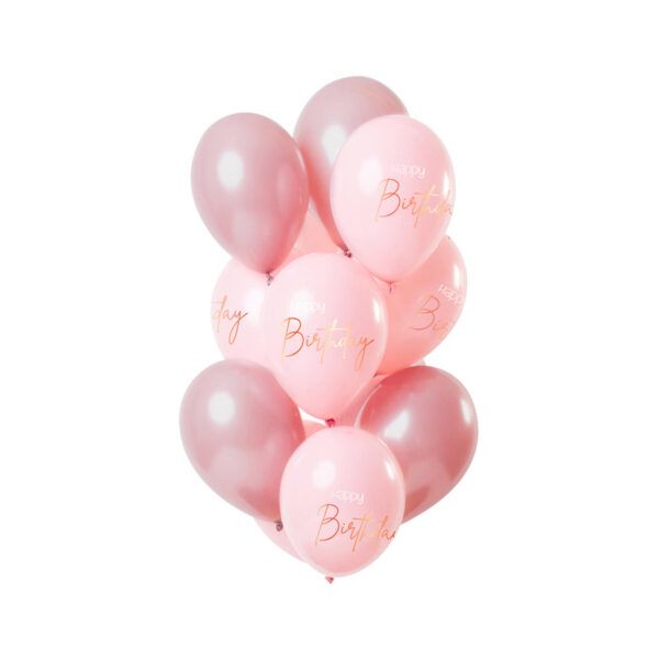 Latexballons Elegant Lush Blush Happy Birthday rosa-roségold
