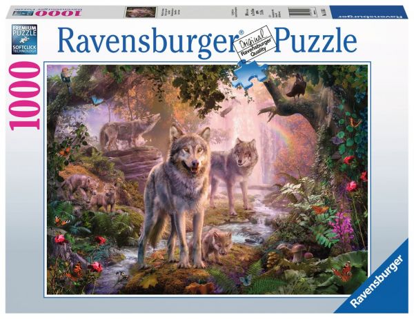 Puzzle 1000 Teile : Wolfsfamile im Sommer 15.185