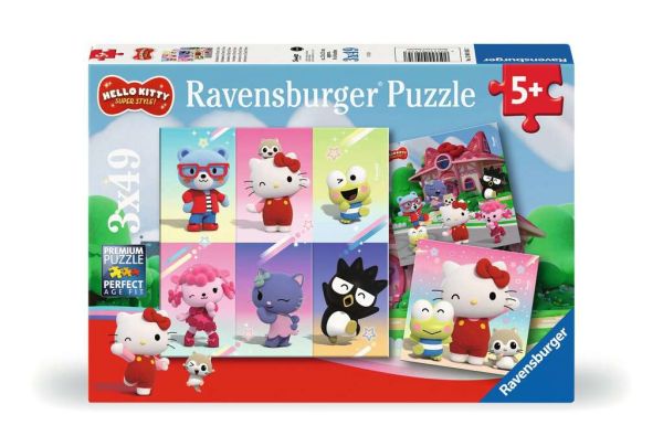 Ravensburger Puzzle 3x49 Hello Kitty Abenteuer in Cherry Town 01.035