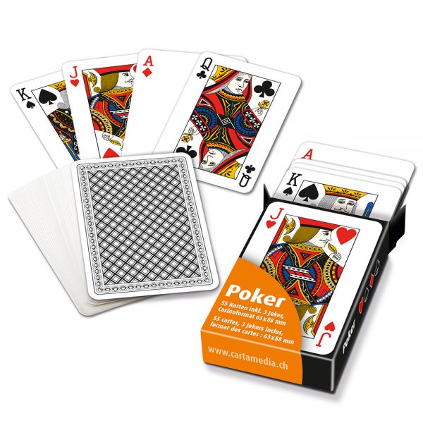 Pokerkarten in Faltschachtel