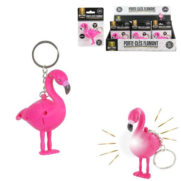 Schlüsselanhänger Flamingo leuchtend und Sound