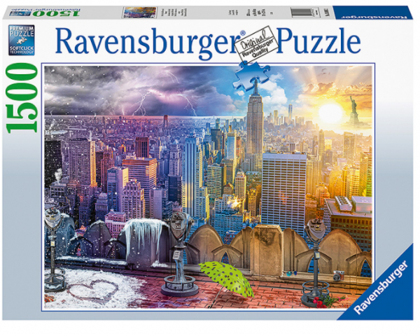 Puzzle 1500 Teile New York im Winter und Sommer 16.008