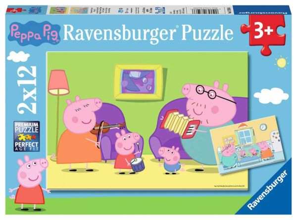 Ravensburger Puzzle 2x12 Teile Zuhause bei Peppa 07.596