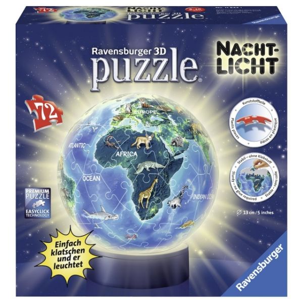 Puzzleball Erde im Nachtdesign 72 Teile