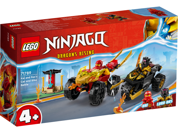 LEGO Ninjago Verfolgungsjagd mit Kais Flitzer und Ras' Motorrad 71789