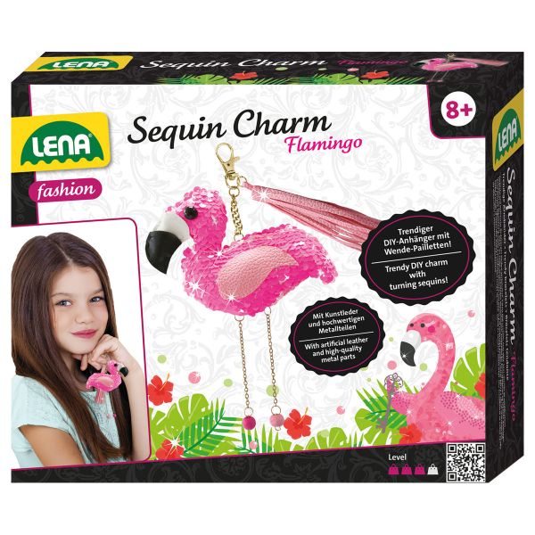 Lena Sequin Charm Flamingo